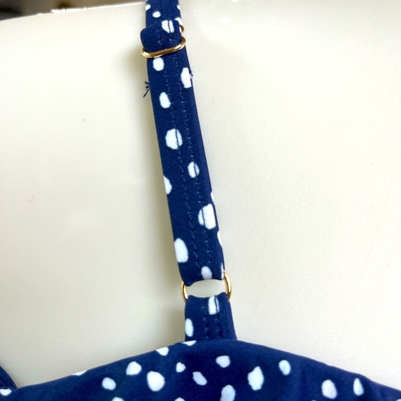 NWT Kona Sol Blue Polka Dot Ruffle Swimsuit - Picture 5 of 9